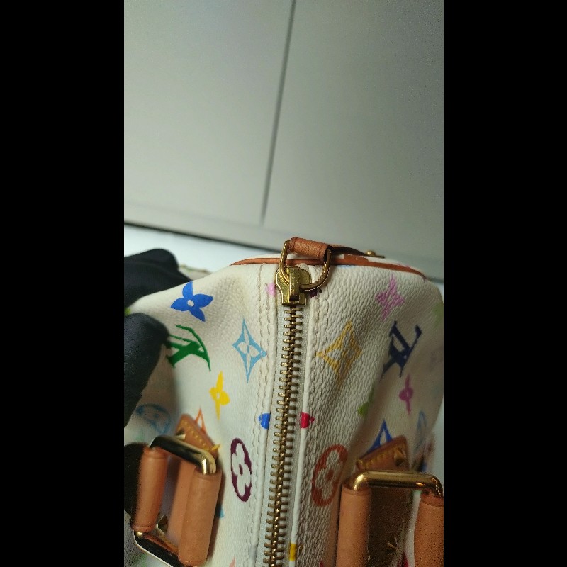 LV 絕版白彩波士頓包 speedy 30 村上隆系列-15