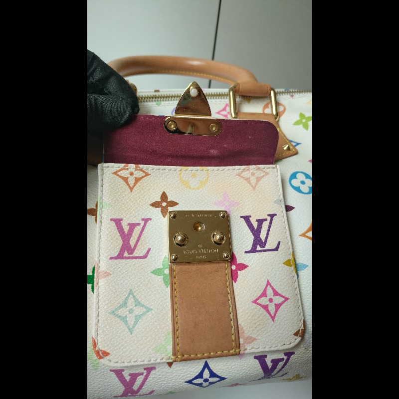 LV 絕版白彩波士頓包 speedy 30 村上隆系列-18