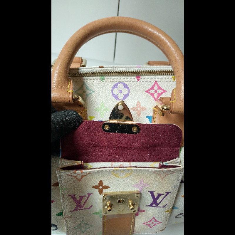 LV 絕版白彩波士頓包 speedy 30 村上隆系列-21