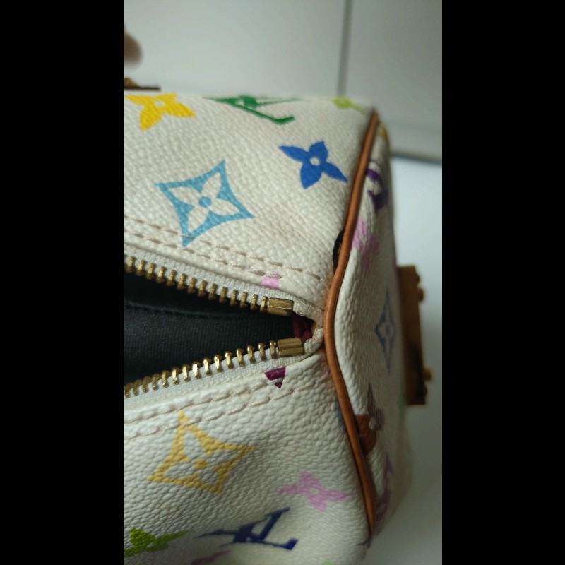 LV 絕版白彩波士頓包 speedy 30 村上隆系列-22