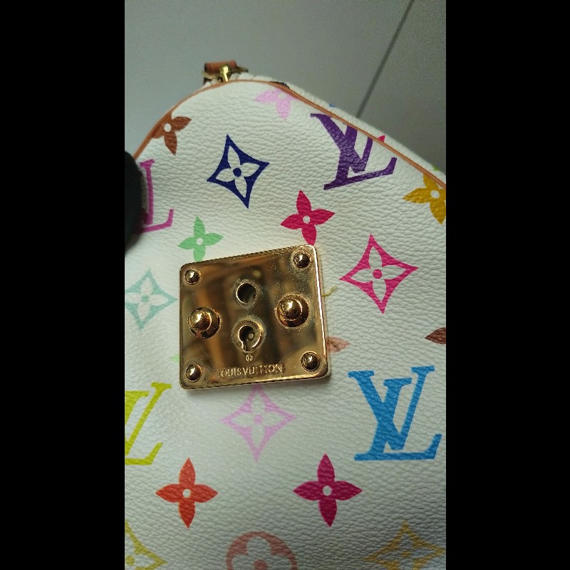 LV 絕版白彩波士頓包 speedy 30 村上隆系列-23