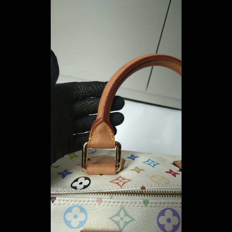 LV 絕版白彩波士頓包 speedy 30 村上隆系列-29