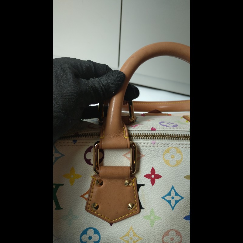 LV 絕版白彩波士頓包 speedy 30 村上隆系列-30