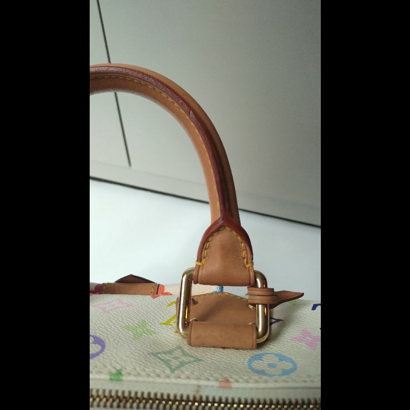 LV 絕版白彩波士頓包 speedy 30 村上隆系列-32