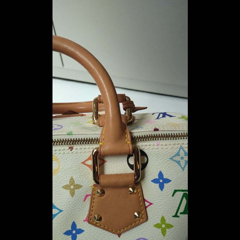 LV 絕版白彩波士頓包 speedy 30 村上隆系列-35