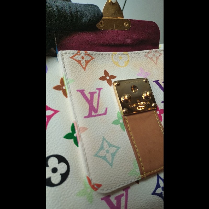 LV 絕版白彩波士頓包 speedy 30 村上隆系列-36