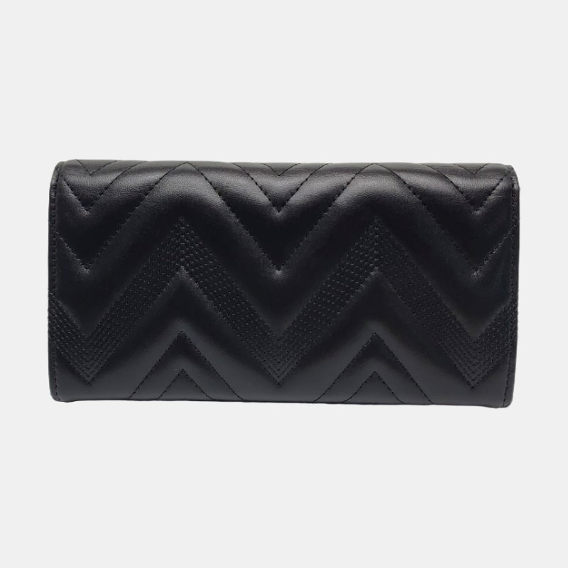 CHANEL 黑色羊皮菱格紋絎縫錢包 銀色五金 22開 配件齊全 9.9新-4