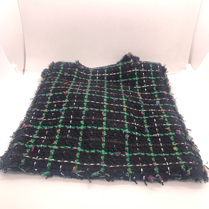 二手chanel香奈兒綠色毛呢機器人tote購物袋，沒有配件，有鐳射-1