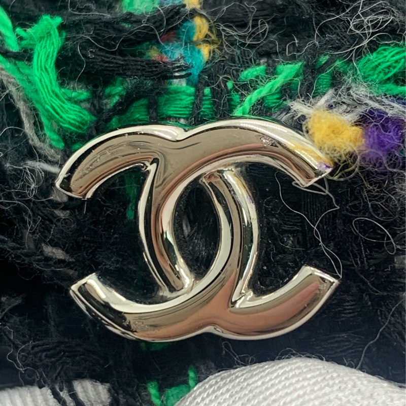 二手chanel香奈兒綠色毛呢機器人tote購物袋，沒有配件，有鐳射-5