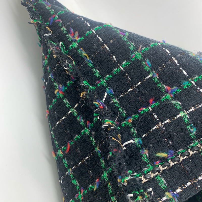 二手chanel香奈兒綠色毛呢機器人tote購物袋，沒有配件，有鐳射-9