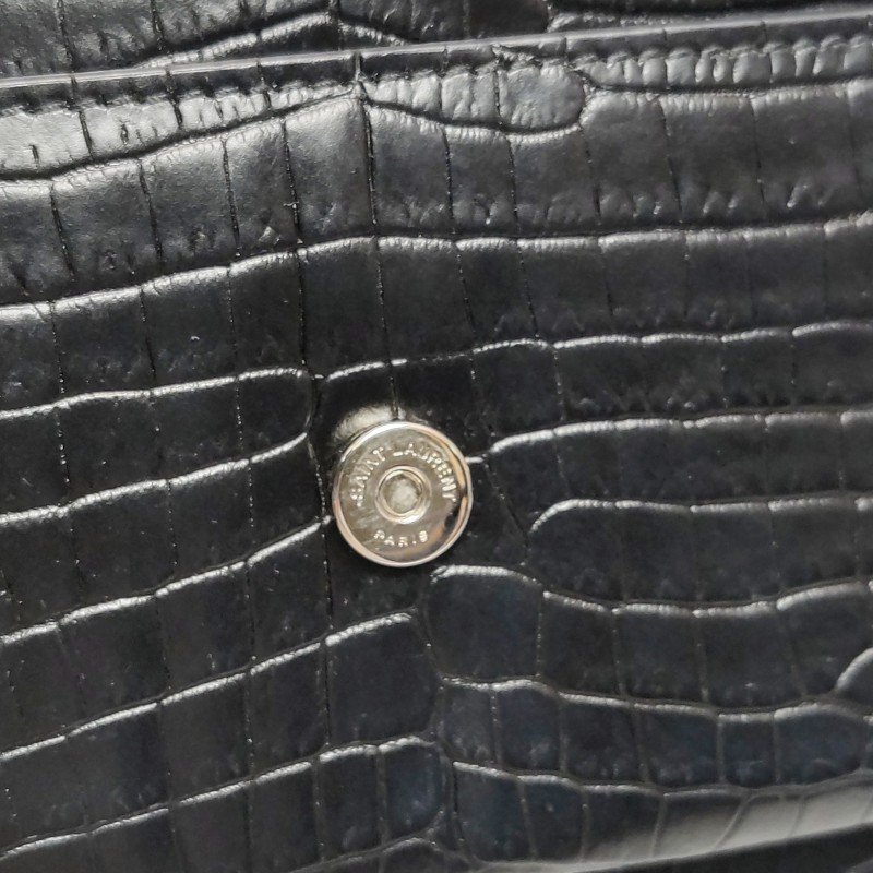 Saint Laurent Sunset日落包迷你牛皮純色鱷魚紋YSL標誌單肩包-11