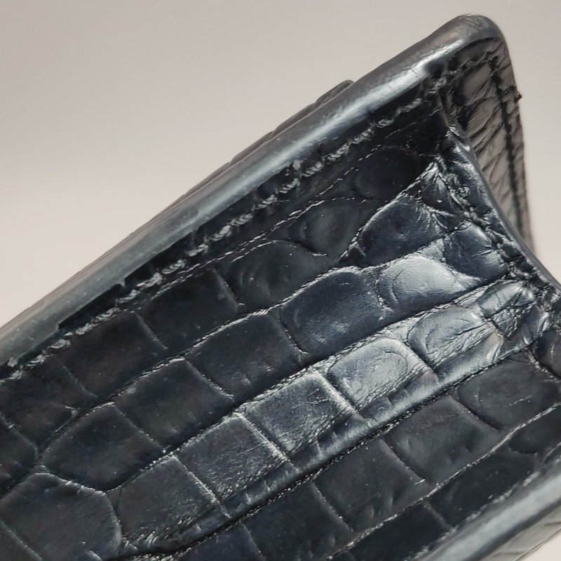 Saint Laurent Sunset日落包迷你牛皮純色鱷魚紋YSL標誌單肩包-17