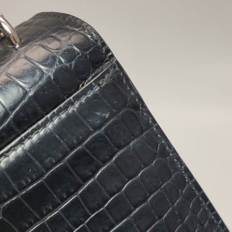 Saint Laurent Sunset日落包迷你牛皮純色鱷魚紋YSL標誌單肩包-18