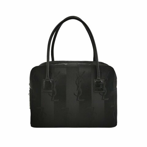 Saint Laurent牛皮尼龍布緞面純色ysl標誌印花手提包