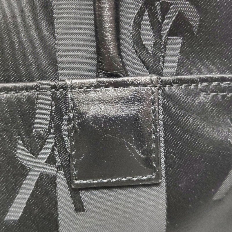 Saint Laurent牛皮尼龍布緞面純色ysl標誌印花手提包-14