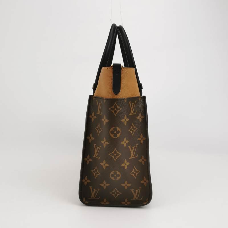 Louis Vuitton(LV)On My Side 中號牛皮拼色老花旋扣斜挎包單肩包晶片款-3