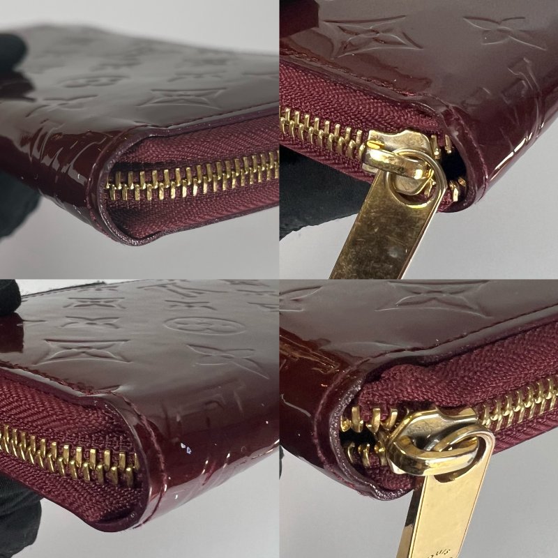 LV M91536 紅漆皮壓紋ㄇ拉長夾-10