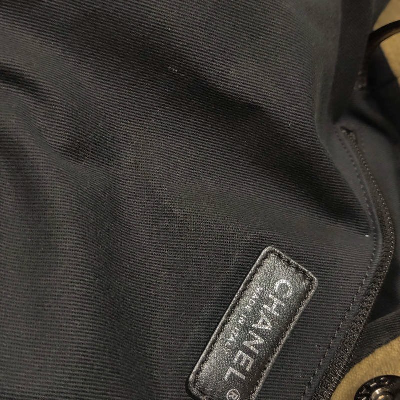 Chanel Deauville沙灘包大號牛皮帆布拼色大Logo字母單肩包-8