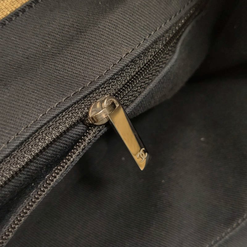 Chanel Deauville沙灘包大號牛皮帆布拼色大Logo字母單肩包-11