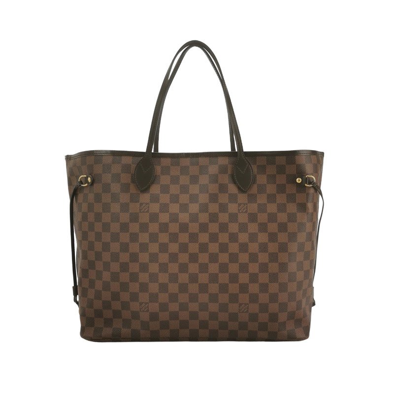 Louis Vuitton(LV)Neverfull大號牛皮棋盤格束帶單肩包-0