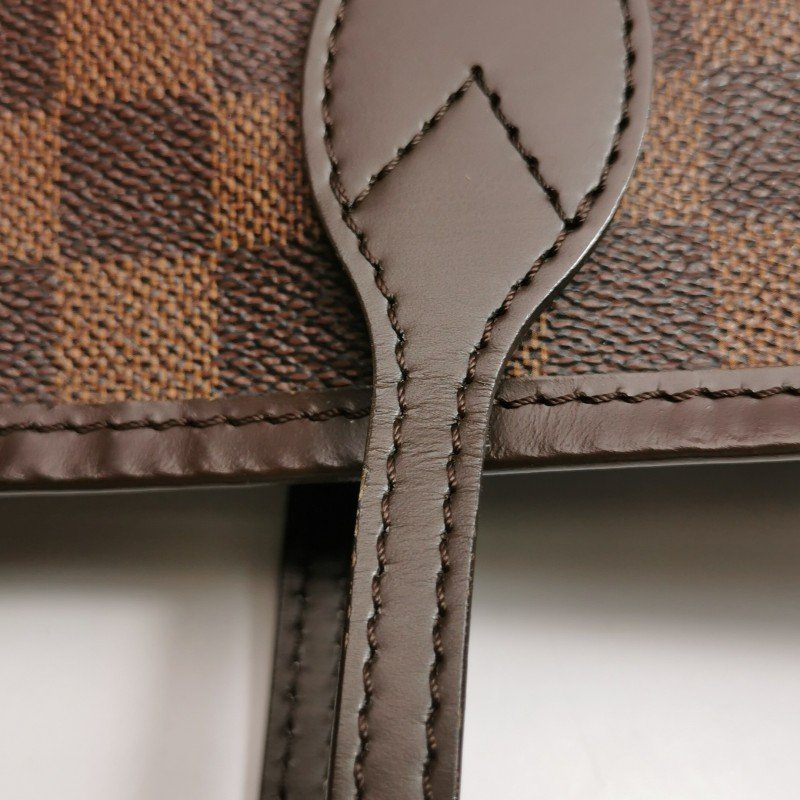 Louis Vuitton(LV)Neverfull大號牛皮棋盤格束帶單肩包-10