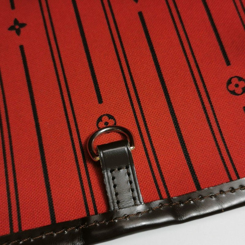 Louis Vuitton(LV)Neverfull大號牛皮棋盤格束帶單肩包-12