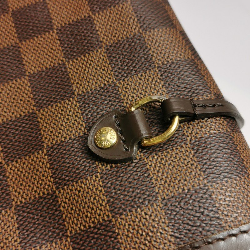 Louis Vuitton(LV)Neverfull大號牛皮棋盤格束帶單肩包-13
