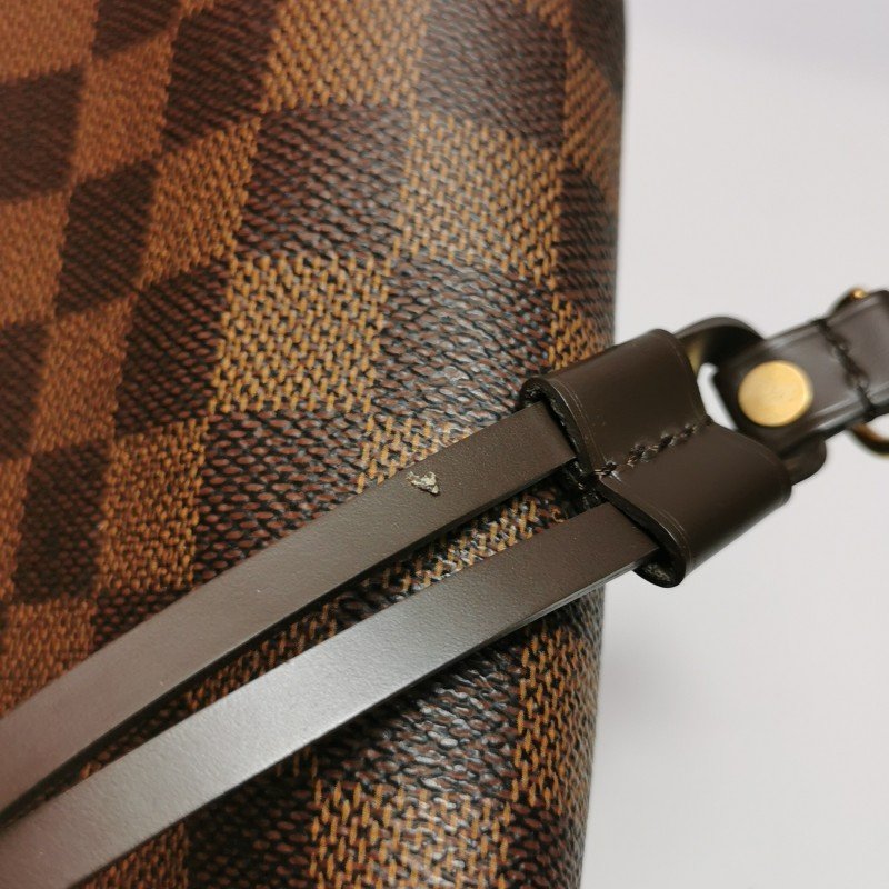 Louis Vuitton(LV)Neverfull大號牛皮棋盤格束帶單肩包-20