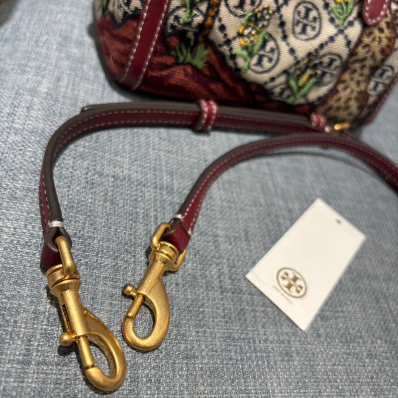 ｛🐯虎年限定包｝TB緹花拼接皮革小波士頓包-7