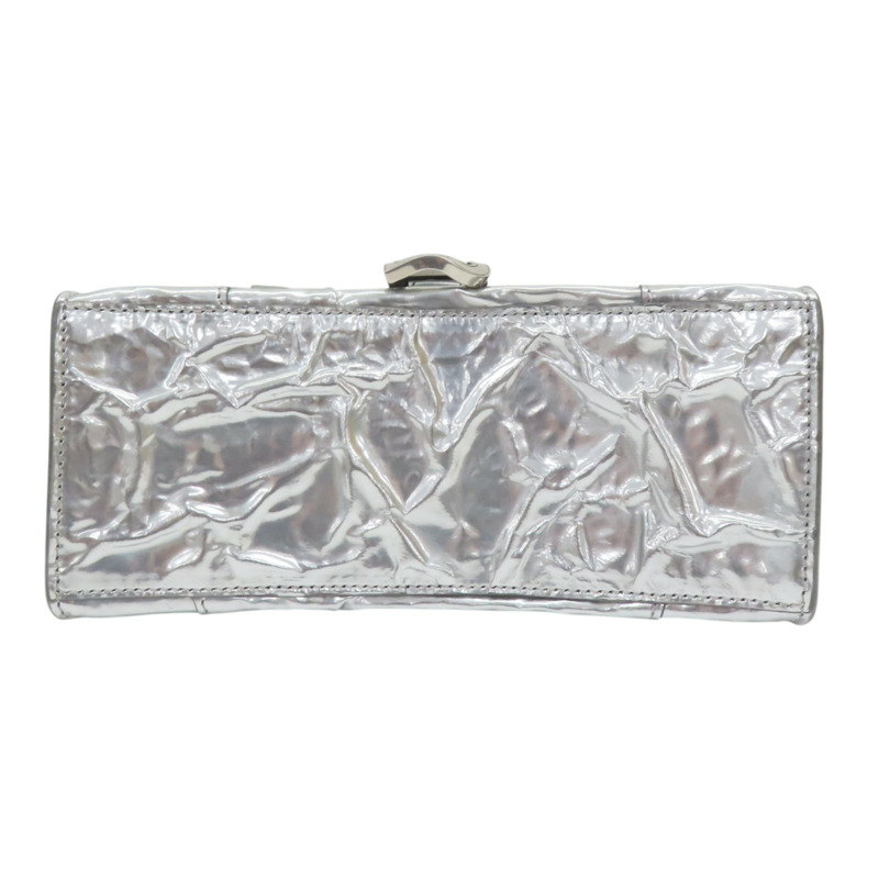 銀色 漆皮 Hourglass 沙漏包 兩用包【BALENCIAGA 巴黎世家】 751497-3