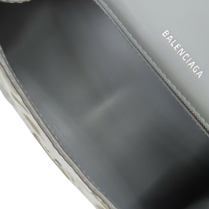 銀色 漆皮 Hourglass 沙漏包 兩用包【BALENCIAGA 巴黎世家】 751497-4