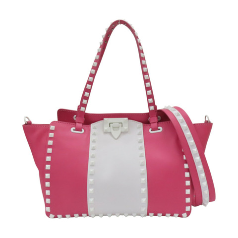 粉白色 牛皮 Rockstud 兩用包【Valentino 范倫鐵諾】