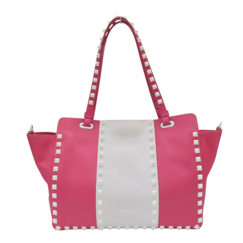 粉白色 牛皮 Rockstud 兩用包【Valentino 范倫鐵諾】-1