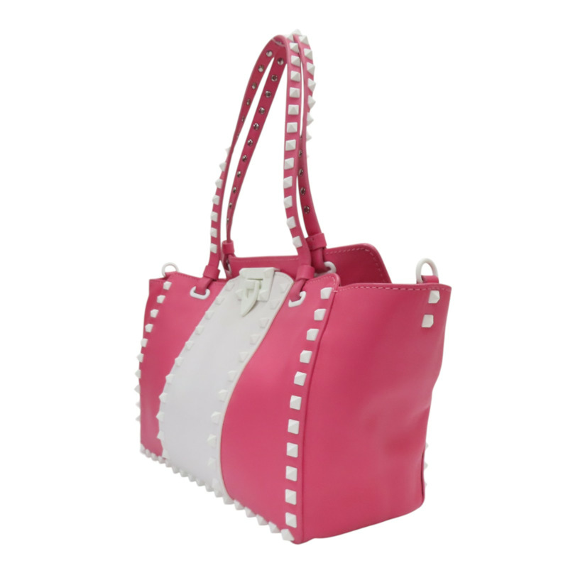 粉白色 牛皮 Rockstud 兩用包【Valentino 范倫鐵諾】-2