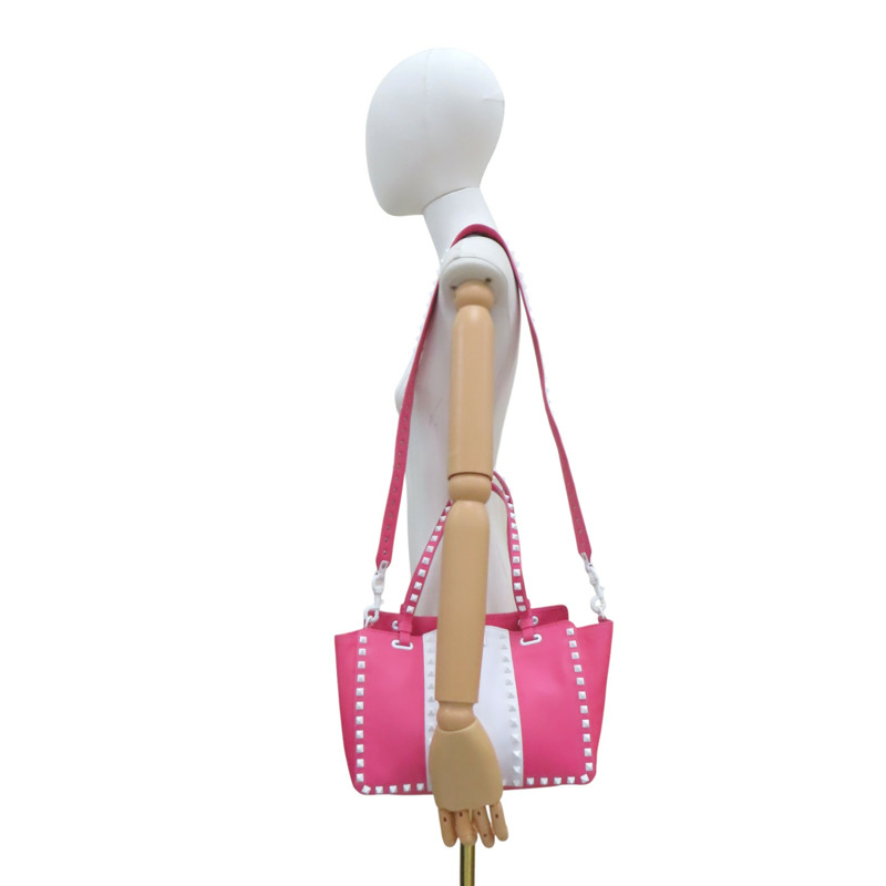 粉白色 牛皮 Rockstud 兩用包【Valentino 范倫鐵諾】-9