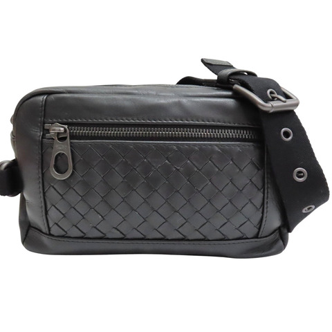 黑色 羊皮編織 Fanny pack 肩背包【BOTTEGA VENETA BV 寶緹嘉】 368899 VQ121