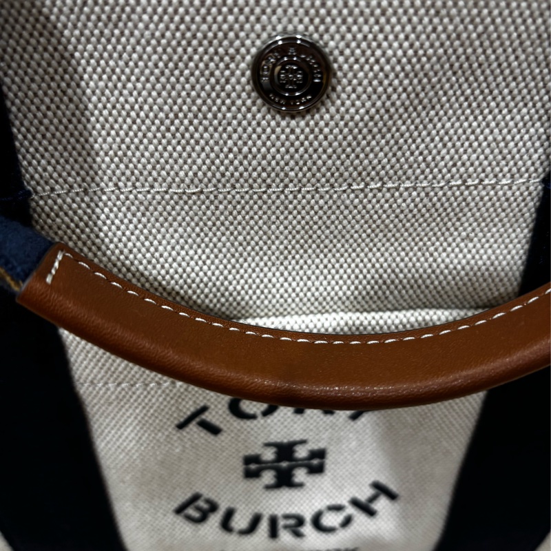 Tory Burch 海軍藍帆布托特包 (中號）附原廠防塵袋-4
