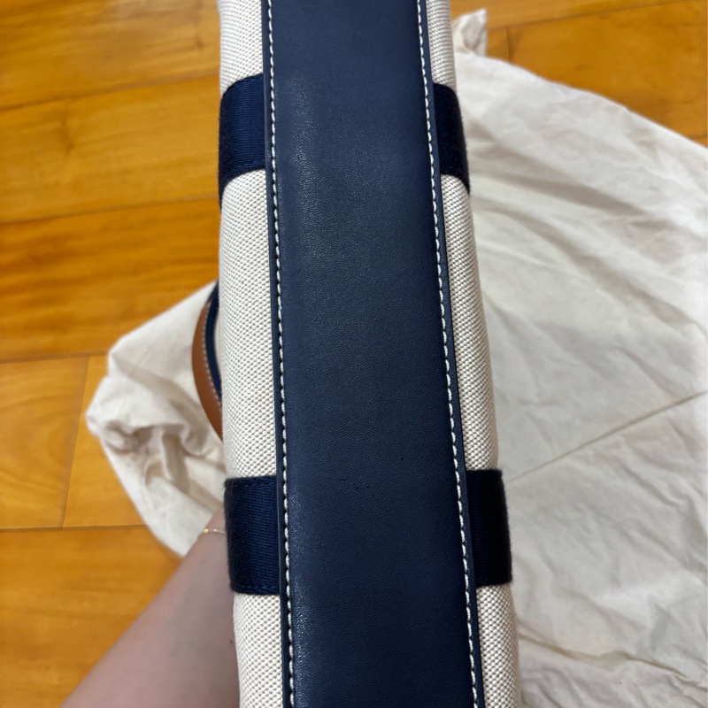 Tory Burch 海軍藍帆布托特包 (中號）附原廠防塵袋-7