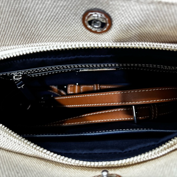 Tory Burch 海軍藍帆布托特包 (中號）附原廠防塵袋-9