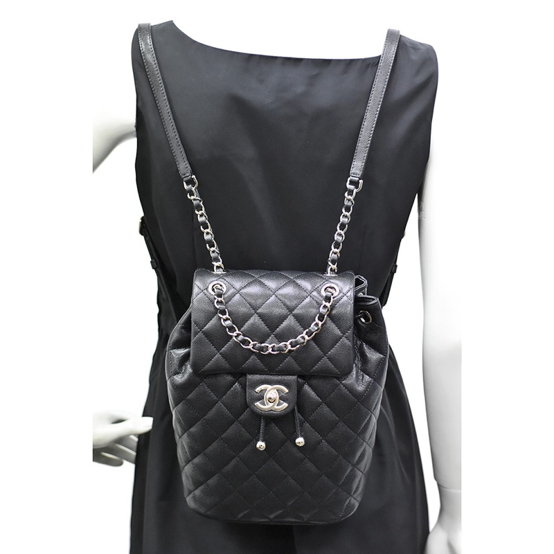 Chanel 薩爾茲堡/ 薩爾茨 後背包 荔枝牛皮 M號-0