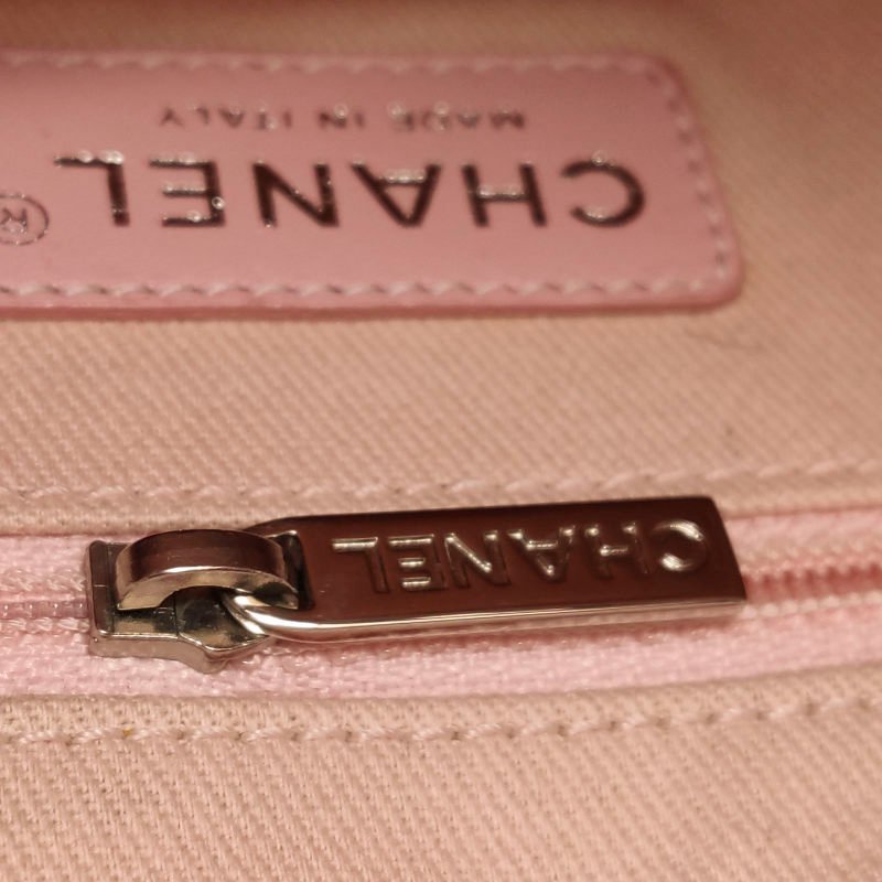 Chanel Deauville沙灘包小號牛皮拼色大Logo字母單肩包-12