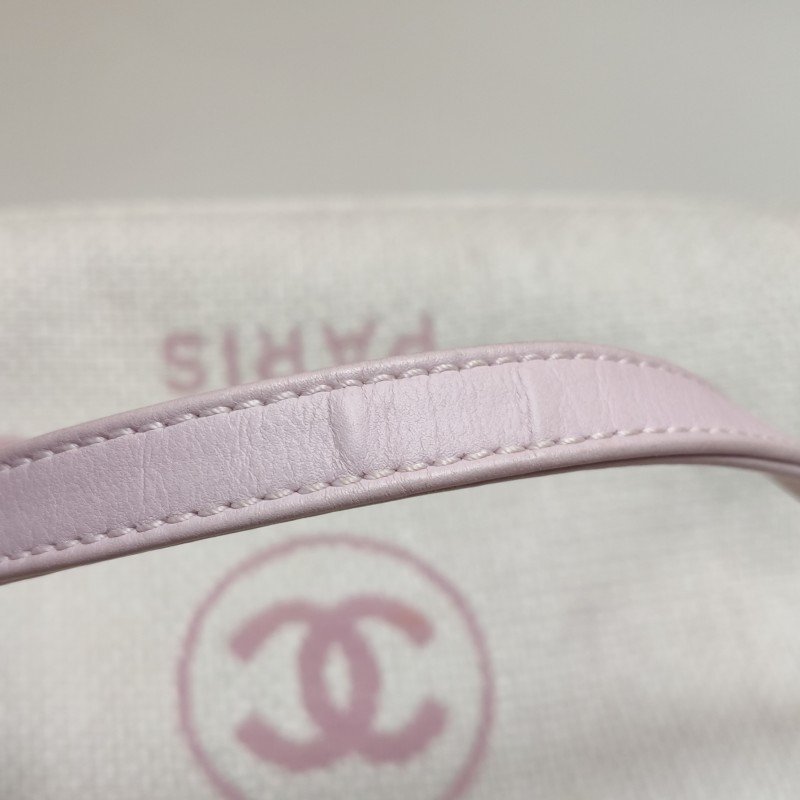 Chanel Deauville沙灘包小號牛皮拼色大Logo字母單肩包-20