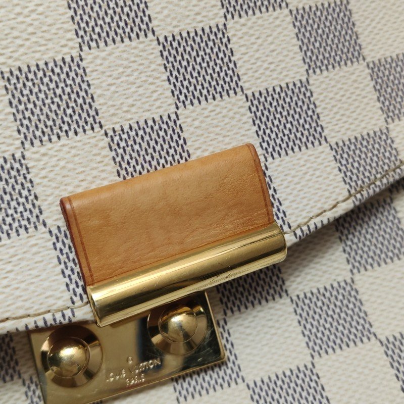 Louis Vuitton(LV)Croisette植鞣革棋盤格S-lock鎖扣斜挎包單肩包-17