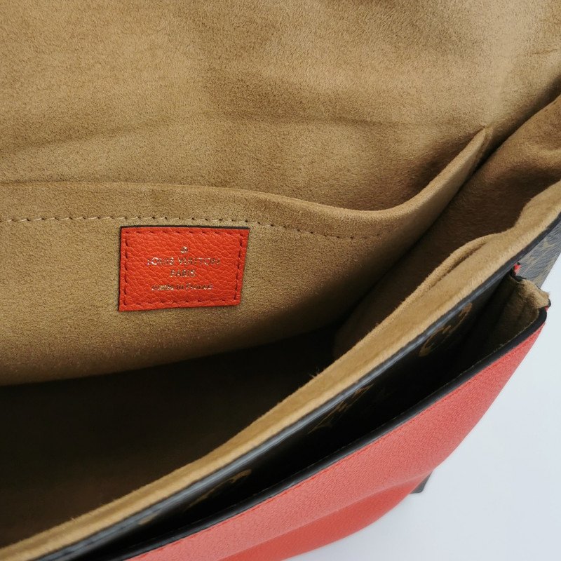 Louis Vuitton(LV)Marignan牛皮植鞣革老花拼皮鎖頭扣斜挎包單肩包晶片款-6