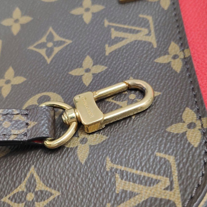 Louis Vuitton(LV)Marignan牛皮植鞣革老花拼皮鎖頭扣斜挎包單肩包晶片款-10