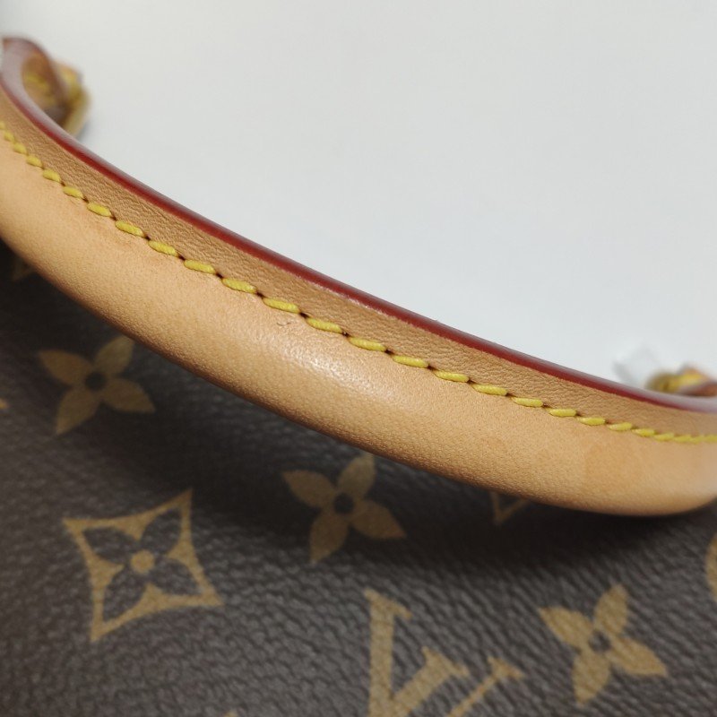 Louis Vuitton(LV)Marignan牛皮植鞣革老花拼皮鎖頭扣斜挎包單肩包晶片款-12