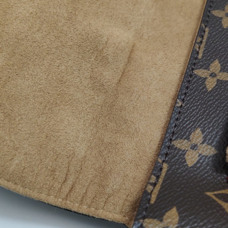 Louis Vuitton(LV)Marignan牛皮植鞣革老花拼皮鎖頭扣斜挎包單肩包晶片款-15