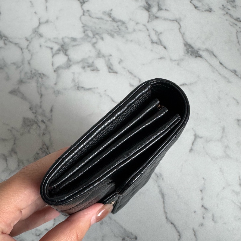 Chanel黑荔枝金雙C釦式長夾 經典款❤️-2