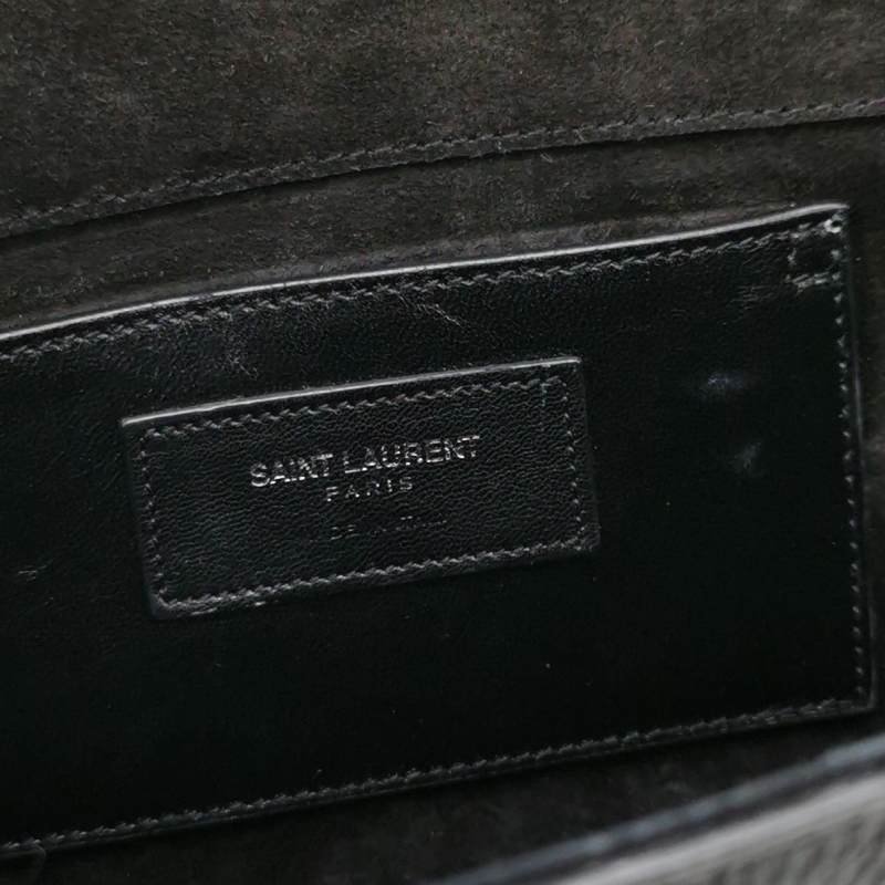 Saint Laurent Kate凱特包中號牛皮純色鱷魚紋YSL標誌流蘇單肩包-7
