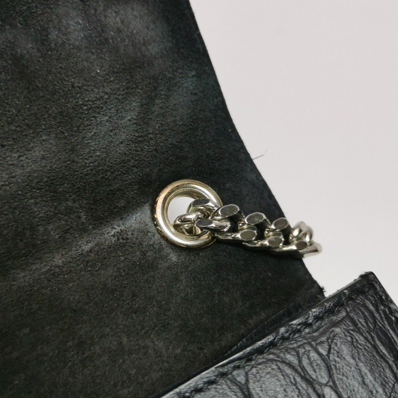 Saint Laurent Kate凱特包中號牛皮純色鱷魚紋YSL標誌流蘇單肩包-14